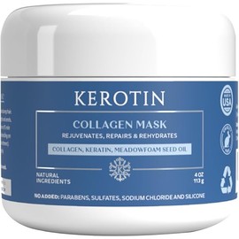 Kerotin Collagen Hair Mask - Hair Treatment Conditioner with Keratin, Collagen, and Vitamin E, Repair Damaged Hair, Prevent Breakage, and Control Frizz. Made in the USA (16 fl oz, 2 units)