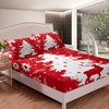 Feelyou Christmas Bed Sheets King Tree Snowflake Deer Pattern Printed