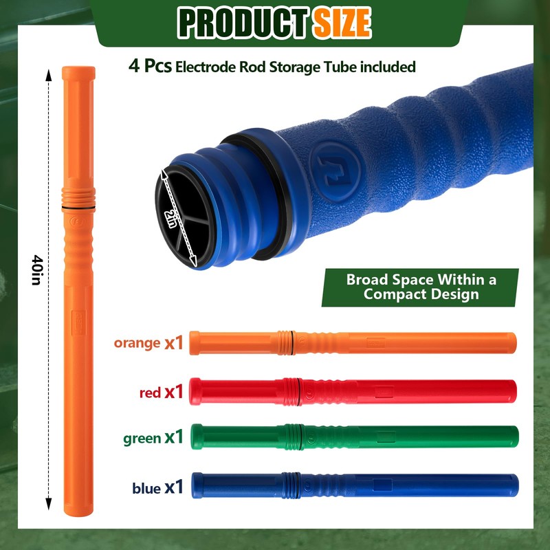 Tandefio 4 Pcs Welding Rod Storage Tube 40 Inch Tig