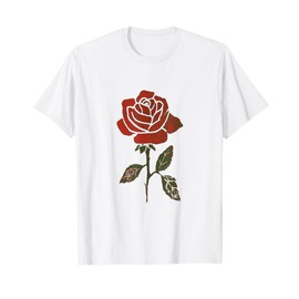 Cute Flower Red Retro Floral Vintage Flower T-Shirt
