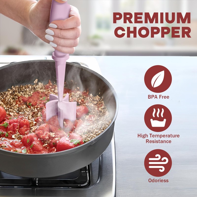 2 Pcs Meat Chopper, Hamburger Grinder, Premium Heat Resistant Smasher