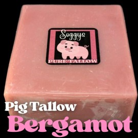 Unbranded Bar Soap, Pig Tallow, Bergamot, Sudsy, Handcrafted, All Natural, 5-6 oz