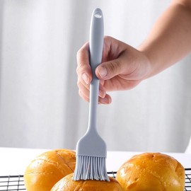 Brocha para Repostería, Cepillo para Aceite de Cocina, Cerdas Suaves Desmontables, Silicona de Grado Alimenticio, Resistente a Altas Temperaturas para Asar (Gris claro)
