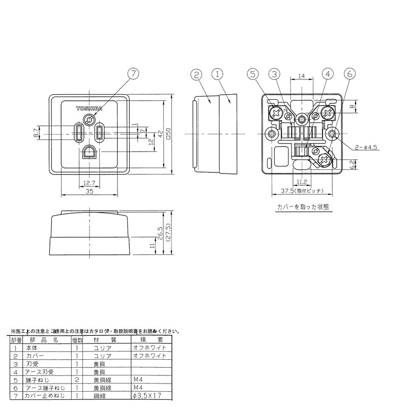Toshiba Light Tech Exposed Outlet DC111EW