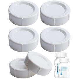 6pcs Travel and Storage Baby Bottle Caps for Dr. Brown's Natural Flow Wide Neck Bottles - BPA-Free PP Baby Bottle Leakproof Lids Replacement with Sealing Rings, Freezer-to-Dishwashers Safe