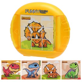 Rotating 3D Puzzle for Toddlers 3 4 5 6 7 Year Old, Portable Puzzle, Fidget Toys, Travel Toys on Plane, Road Trip, Fine Motor Skills Training, Educational Game for Boys & Girls (Dinosaur)