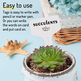 MOONSOUND 200pcs Plant Labels, Seed Remark Name Sign, Waterproof Flower Potting Name Markers, Record Plant Time Name Garden Seedling Marker Nursery Plant Tags Seed Label Potted Plant Stakes for Outdoor Garden