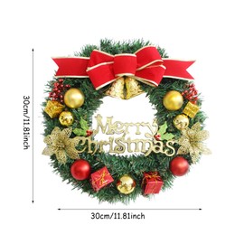 Hanwin Christmas Wreath, Plastic Door Wreath Christmas, Christmas Wreath Front Door, Door Wreath Christmas Outdoor, Christmas Wreath for Christmas Home Decoration