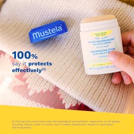 Mustela Baby Nourishing Stick - Hidratante para labios y rostro para piel seca - con aguacate natural, crema fra y cera de abejas - 0.32 oz.          