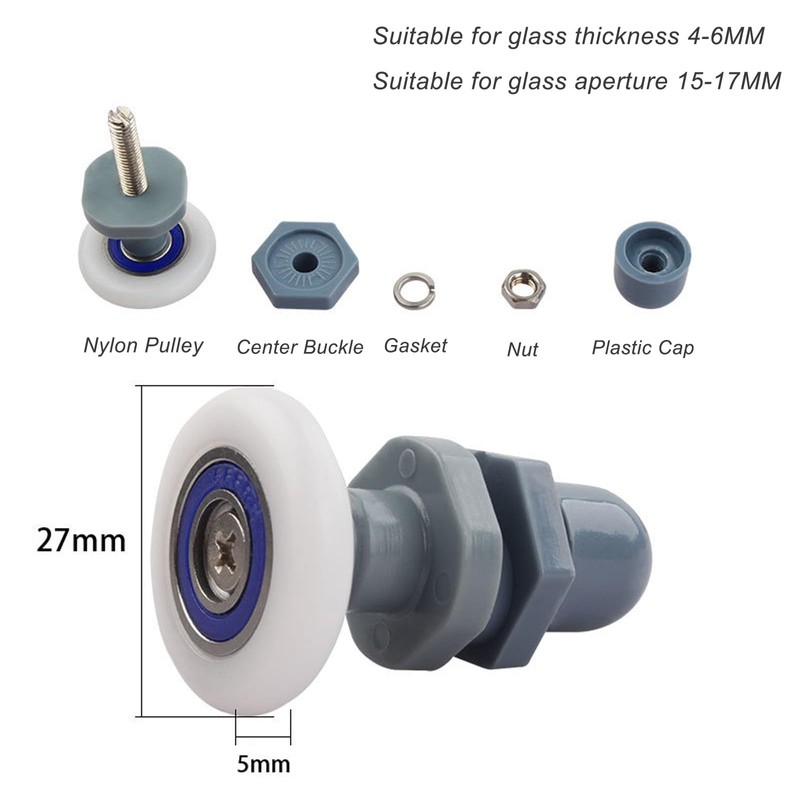 Qikuver Shower Cubicle Rollers, Sliding Door Rollers, Replacement Parts, Shower
