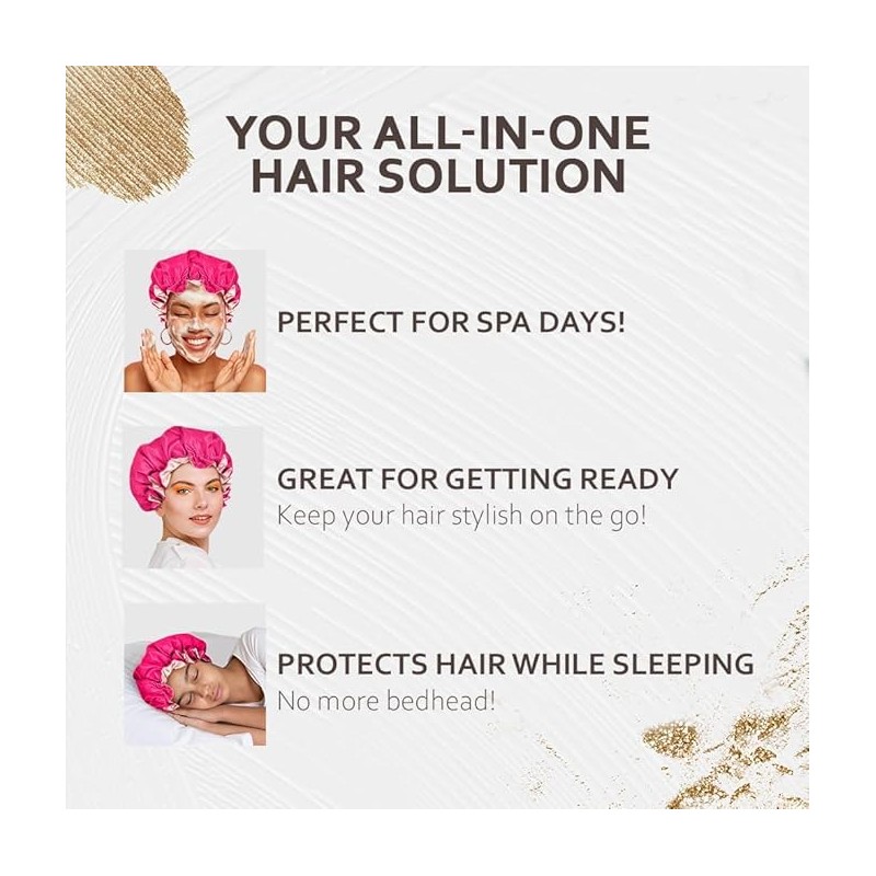 Silk Bonnet for Sleeping, Reversible Silk Shower Cap for Men