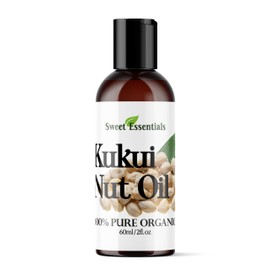 100% Organic Kukui Nut Oil | Imported From Hawaii | Various Sizes | 100% Pure | Cold-Pressed | Natural Moisturizer for Skin, Hair and Face | By Sweet Essentials (2 fl oz)