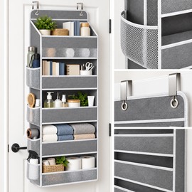 Hanging Storage Organizer for Behind-Door Use – Anti-Tilt Multi-Pocket Shelf for Bedroom and Bathroom Storage