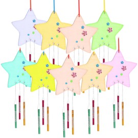 Warmhm 1Satz DIY Windspiel aus Holz für Klangröhren Pinsel Silberne Drähte Bastelset für Kreative Deko im Garten oder Zuhause