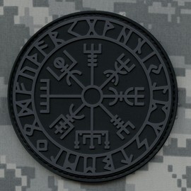 ACU Subdued Vegvisir Viking Compass Norse Rune Morale Tactical PVC Rubber Fastener Patch