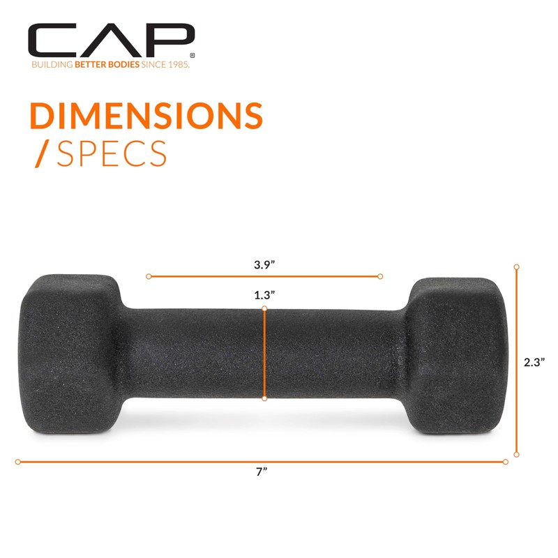 CAP Barbell 2 LB Neoprene Dumbbell Hand Weights - Pair