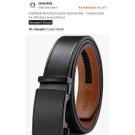 Chaoren Mens Leather Ratchet Belt-Customiza