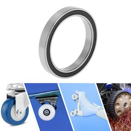 ACROPIX 6808VV Deep Groove Ball Bearings P5 40x52x7mm Lubricated Bearings Double Rubber Seal Black Silver Tone Scooter Skateboard Wheel