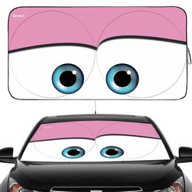 Gven Windshield Sun Shade 2025 Windshield Cover Sun Shade Automotive Interior Sun Protection Front Windshield Car Eyes Sun Visor Protector Blocks UV Rays Keep Your Vehicle Cool (Pink, XL)