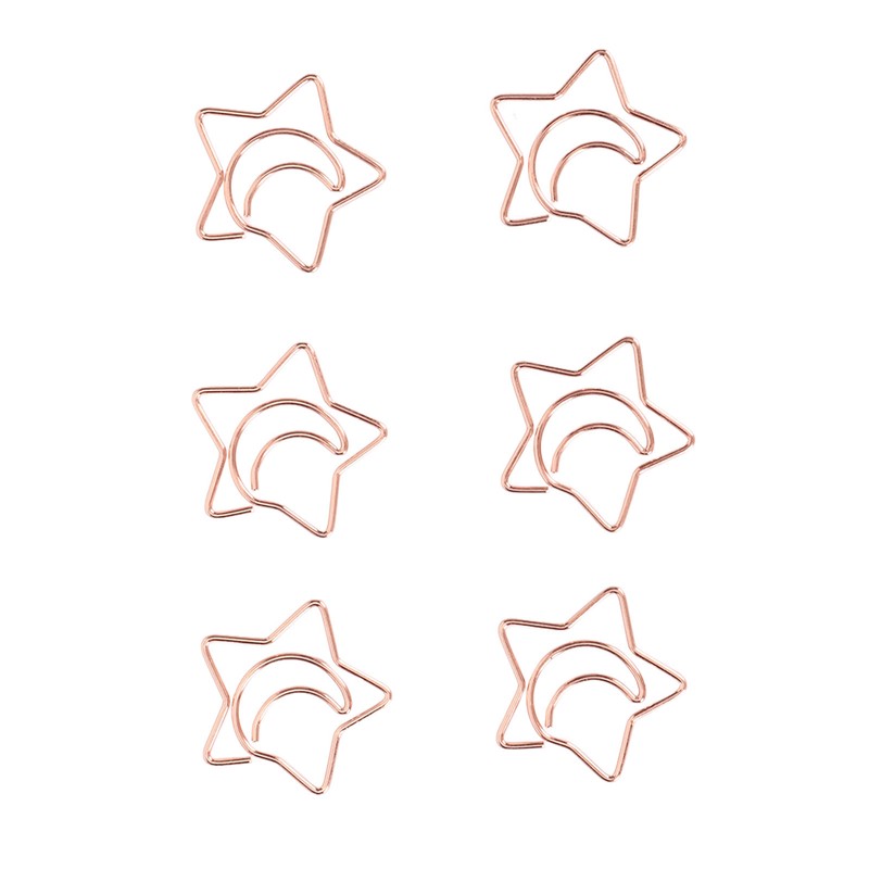 100pcs Star Moon Paper Clips Prevent Rust Skid Resistance Cute