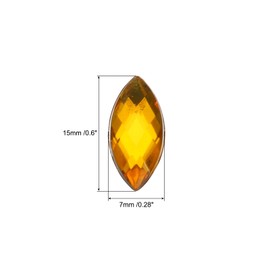 MECCANIXITY 50Pcs Acrylic Horse Eye Gems 7x15mm Flat Back Artificial Rhinestones for DIY Crafts Bead Wedding Party Face Painting Jewelry Making Yellow