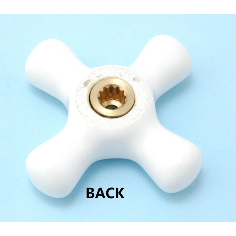 PlumbUSA Replacement Porcelain Faucet Handles - 12 Spline Connection