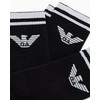 Emporio Armani Intimates Men's 3 Pack Eagle Crew Socks, Black/Black/Black,
