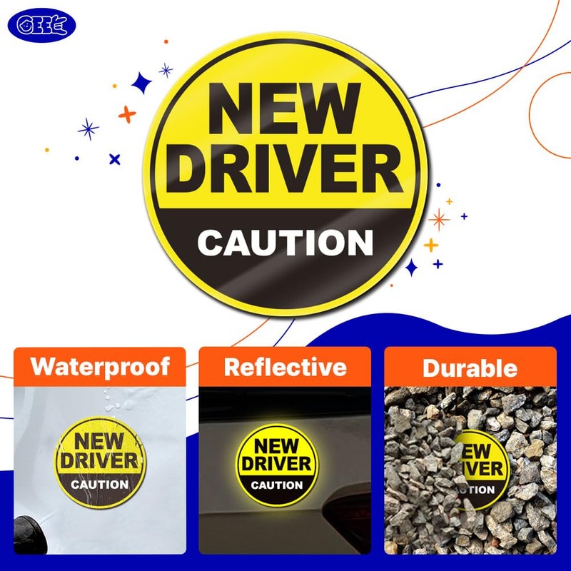 GEEKBEAR New Driver Magnet_Circular Type (3 Pack) (Black/Black)