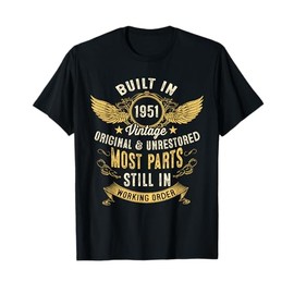 Vintage Built In 1951 The Fifties 50s Funny 71st Birthday T-Shirt