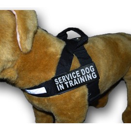 Service Dog in Training Nylon Harness No Pull Guide Assistance Comes with 2 Reflective Service Dog in Training Removable Patches. Please Measure Your Dog Before Ordering.