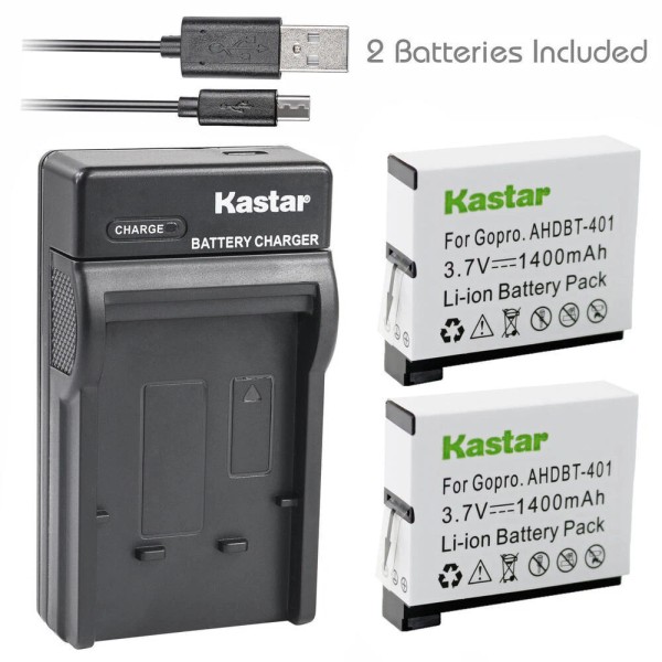 For GoPro Battery&SLIM USB Charger for GoPro HERO4,GoPro AHDBT-401,AHBB