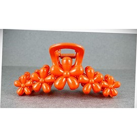 Perfect Hairstyle with Our Hair Accessories - Orange Flower Hair Clip Claw Butterfly Clamp Floral Daisy Plumeria 4" Long Fashionable Hair Accessory Hair Jewelry Accessories for Lady Women