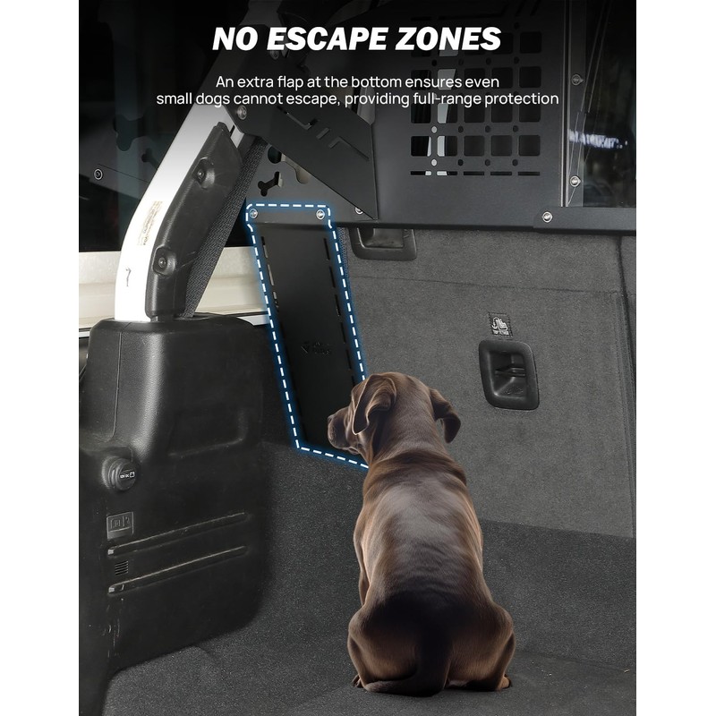 JOYTUTUS Heavy Duty Dog Car Barrier for Wrangler JL 2018-2023,