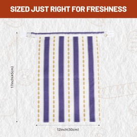 YUCOBE Beeswax Bread Bags for Sourdough Bread Bags for Homemade Bread Reusable Linen Cotton Cloth, 2 Pack