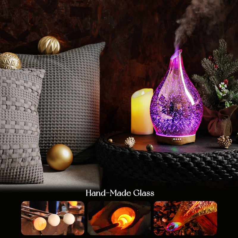 Porseme 280ML Essential Oil Diffuser, Aroma Ultrasonic Humidifier with Remote