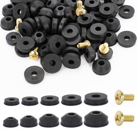 96 PCS Faucet Washer Assortment Kit, Outdoor Faucet Repair Kit with Brass Screws, Flat and Beveled Washers for Quick-Opening Style Faucets, Stem Worn Out Washer Replacements