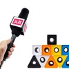 4Pack Microphone Flag Cube Set - Mini Mic Logo Cover