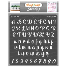 CrafTreat Letter and Number Stencils for Painting - Chalk Caps Alpha Stencil Size: 6X6 Inches -Alphabet Stencils for Crafts Reusable - Alphabet Stencils Upper and Lower Case