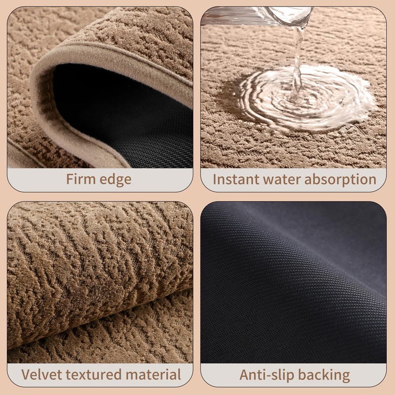 Washable Corner Kitchen Mat, L Shape Rug for Island Table,
