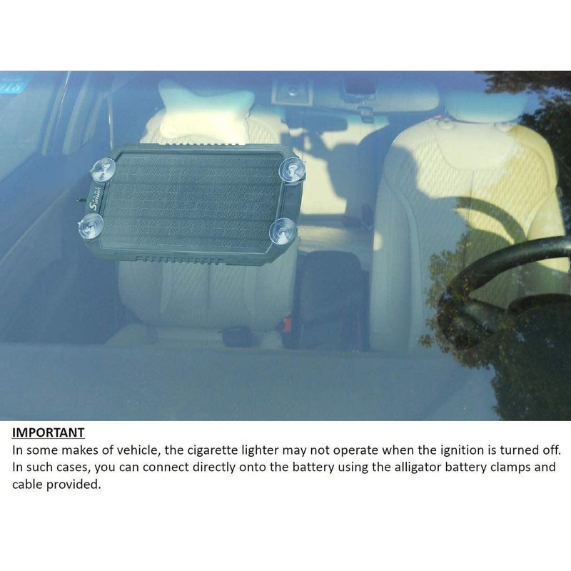 Sunway Solar Car Battery Trickle Charger & Maintainer 12Volt 8W