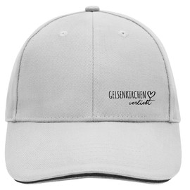 Huuraa Cap Hat Gelsenkirchen in Love Unisex Cap Size with Name of Your Favourite City in North Rhine-Westphalia Gift Idea for Friends and Family, Dark grey/white