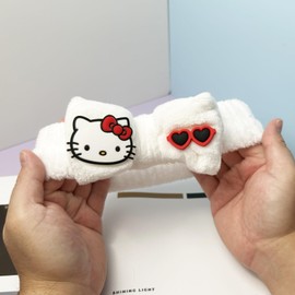 Kawaii Kitty 8PCS Makeup Brush with Storage Bucket and Headband, Cartoon Cat Cosmetic Makeup Brush Set Professional Tool Kit Set Brush Set Best Gift for Girl Women