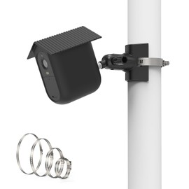 TIUIHU Pole Mount Bracket with Silicone Cover Skins Compatible with Arlo Essential XL Camera (2nd Gen)(Black)