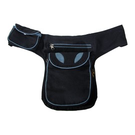 Kunst und Magie Goa Shoulder / Bum Bag, Hippie, Psy - Black -
