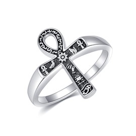 Ankh Rings for Women Sterling Silver Egyptian Jewelry for Women, Sterling Silver