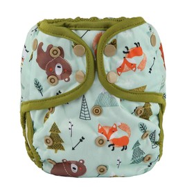 Sigzagor - Pañal para bebé, talla única, 4,5 kg a 16,3 kg para niños (Bear Fox Teepee)