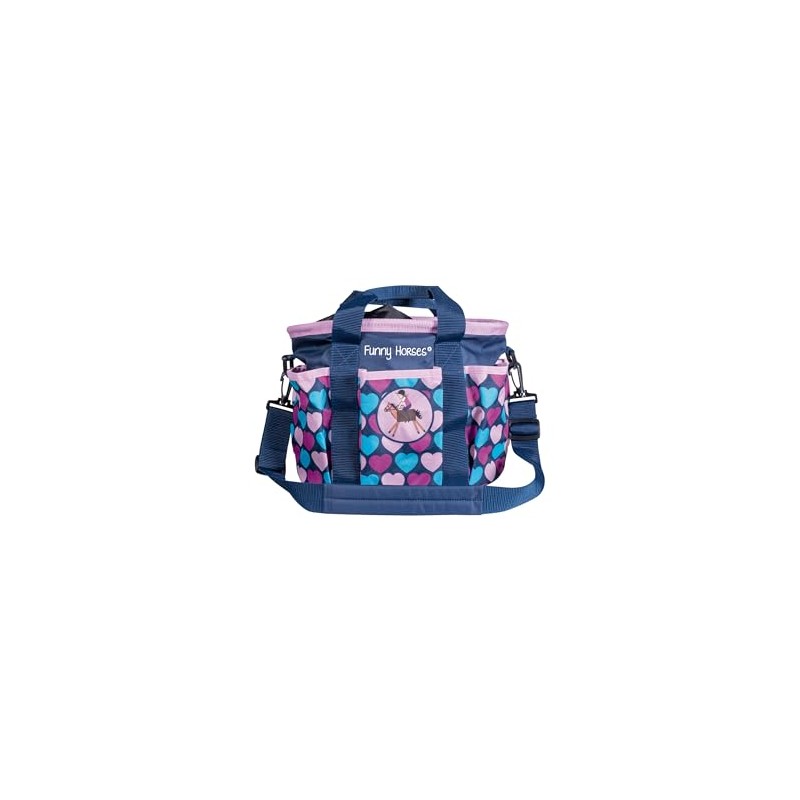 HKM Unisex Funny Horses Hearts Grooming Bag, Dark Blue, darkblue