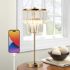 Bedside Lamp for Bedroom, Gold Crystal Table Lamp 18 Inches,