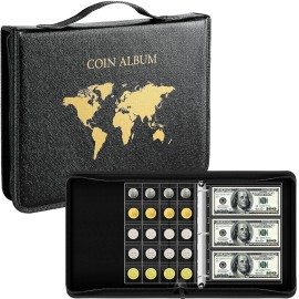 Unbrand 1 Coin Collection Book Holder for Collectors, 200 Pockets Coins Collecting Album