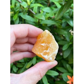 GAF TREASURES 3 Pcs Orange Calcite Rough Natural Stones, Raw Calcite Crystals (Orange Calcite)